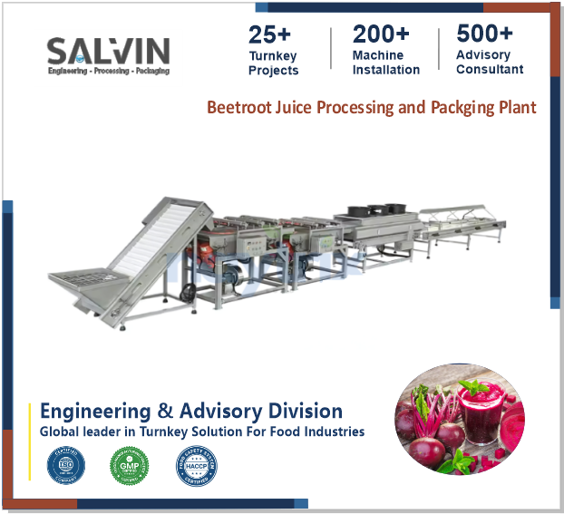 Beetroot Juice Processing and Packaging Plant